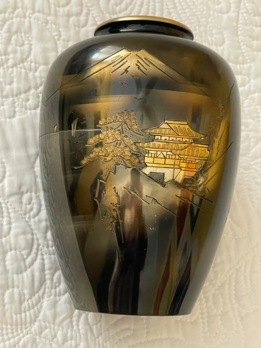 古董黄铜日本花瓶1900-1940 | eBay
