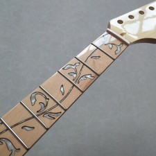 Gloss Maple Guitar Neck parts 22 fret 25.5inch Vine Inlay Maple wood Fretboard