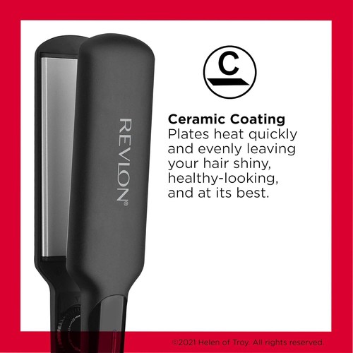 REVLON Smooth and Straight Ceramic Flat Iron | Fast Results, Smooth Styles 2" - Picture 2 of 6