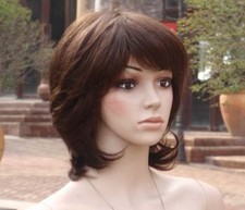 New fashion women lady s full wig wigs 100 Real natural human hair system Gift