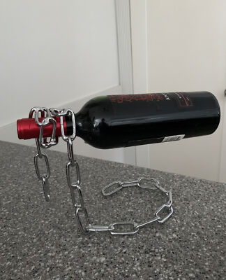 Wine Bottle Holder Floating Steel Chain Liquor Bottle Display