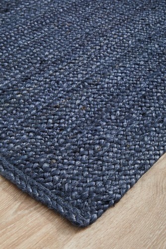 Navy Jute Hallway Runner Hand Braided New Modern Floor Rug Large Area Carpet - Picture 5 of 9
