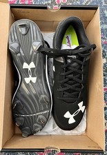 Under Armour -Yard Low- Baseball Shoes -Cleats Men Size 9- Black -Clutch Fit
