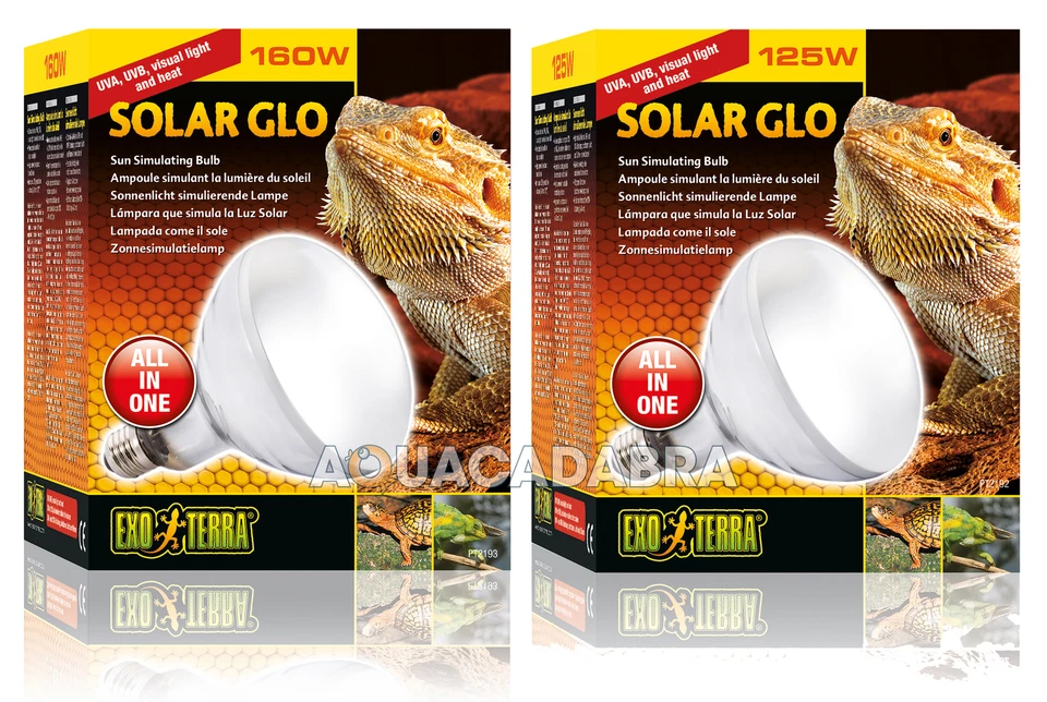 Exo Terra Solar Glo Bulb 80w 125w 160w Reptile Vivarium Lizard Heat Lamp Basking