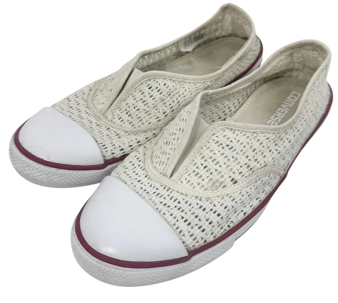 Scarpe Converse All Star Donna 8 Beige Uncinetto Cove Sneakers Ballerine