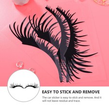 Car Headlight Eyelashes Sticker Pair Black PET Material Vehicle Styling