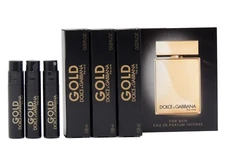 D&G DOLCE & GABBANA THE ONE GOLD FOR MEN INTENSE .8ml .02oz x 3 COLOGNE SAMPLES
