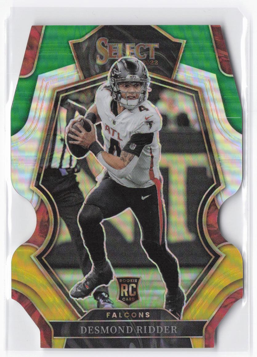 2022 Panini Select Desmond Ridder RC #104 Green and Yellow Prizm Die Cut
