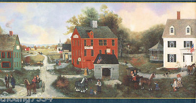 Donna Dewberry American Colonial Village Country Old Town Wall paper Border
