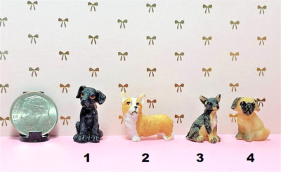 Dollhouse Miniature Dogs/Puppies - Tiny, Adorable Pups - Choice of 1