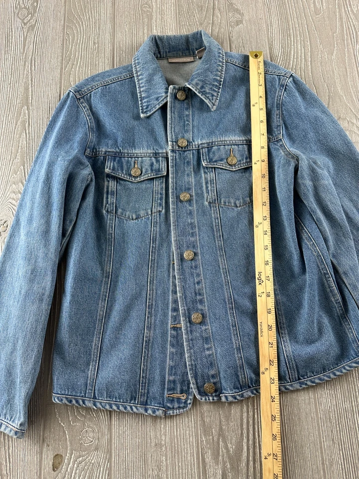 Nordstrom Womens Size Small Denim Waist Jacket Button Up Pockets - Image 4 of 4