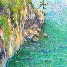 Deception Pass  Art oil painting original WA nature landscape impressionism