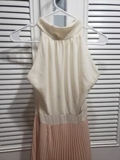 Windsor Two Tone Halter Pleaded Dress