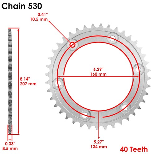 Drive Chain & Sprockets Kit for Honda RVT1000R Rc51 2000 2001 2002 2003-2006 - Picture 4 of 8