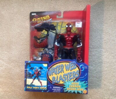 #ad 2001 Marvel Spider Man Adventure Hero Aqua Cannon Water Web Blaster 10quot; Toy Biz $39.99