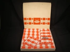 Vintage HOFFMASTER Red Gingham 3 Paper Tablecloths and 18 Napkins. Original Box