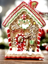 Blue Sky Clayworks Christmas REINDEER HUT 7” Tea Light Candle House NEW