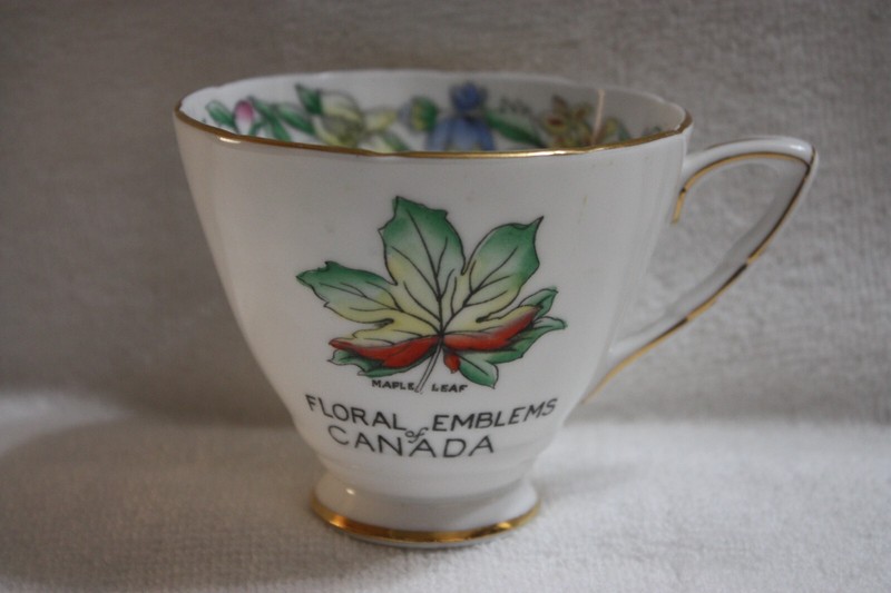 Royal Stafford Emblems of Canada Bone China Teacup Floral