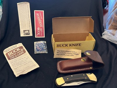 BUCK 110FG HUNTER-GROOVED CAT. # 388 FOLDING KNIFE & CASE  