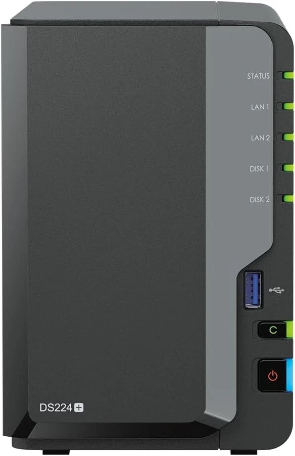 Synology DiskStation DS224+ NAS Server Desktop Archiviazione 2 Vani Gigabit LAN - Immagine 2 di 4