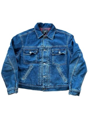 RRL Double RL RALPH LAUREN 2nd Denim Jacket Plaid M Cotton RRL Double RL RALPH LAUREN 2nd Denim Jacket Plaid M Cotton