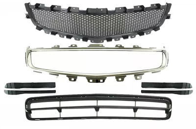 Front Bumper Grille Molding Fog Covers For 2008-2012 Chevrolet Malibu 5PCS