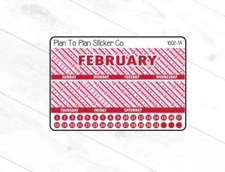 1002-1C~~February 8.5X11 Monthly View Planner Stickers.