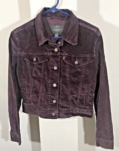 Women Purple Velvet Trucker Jacket Size 