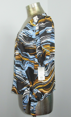 NWT Nine West Silky Wrap Top Womens Size XXL Chest 44 Short Sleeve