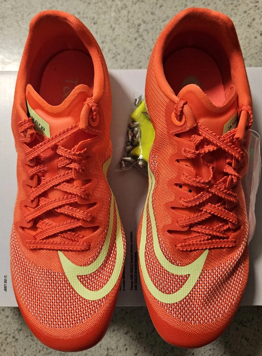 Nike Ja Fly 4 Bright Crimson Volt Track Spikes Mens Sz 4.5  display picture 3