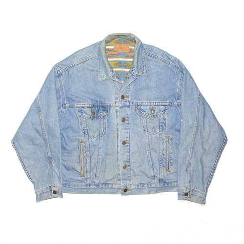 Blue 80s Denim Jacket Mens XL 