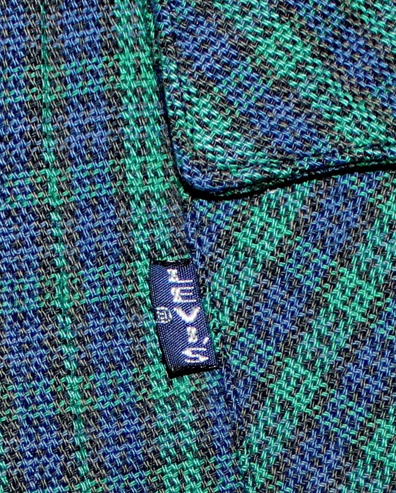 Camisa vintage LEVI'S MUJER AÑOS 70 BOTÓN GRANDE DELANTERO L/S sarga verde a cuadros talla XS Foto 4 de 4