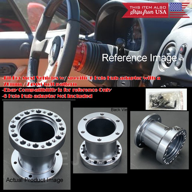 3" Gunmetal Steering Wheel Hub Extender Extension Spacer For VW Porsche