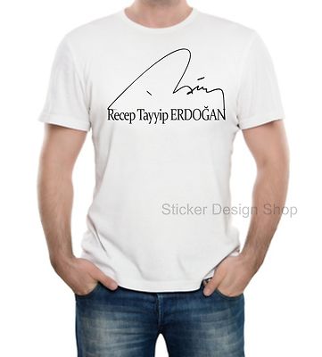 Recep Tayyip Erdogan Imza T-Shirt Druck Türkiye Neu Baumwolle Fruit of The Loom