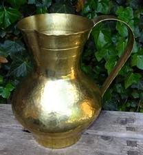 SMU Gro&szlig;e Messingkanne Schirmst&auml;nder Bodenvase H.48cm Hammerschlag