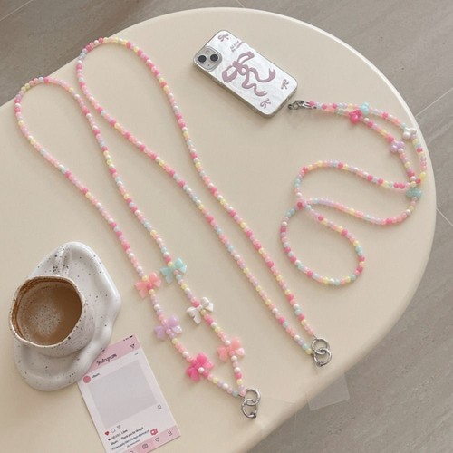 120cm Beads Phone Lanyard Hanging Decoration Anti Loss Hanging Rope Wallet