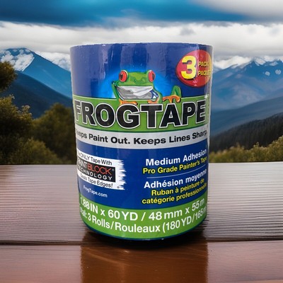 FROGTAPE Blue Painters Tape PAINTBLOCK Med Adhesion 1.88X 60 YD  3 RollPack