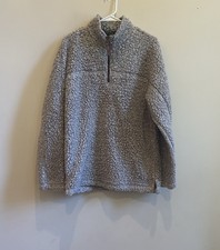 True Grit Pullover Small Grey Men  s 1/4 Zip Sherpa Fleece Sweater Long Sleeve