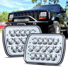 H6054 LED Headlights 2Pcs 5x7 Rectangular Hi/Lo Sealed Beam DOT for Truck Chev