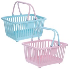 2 Pcs Supermarket Shopping Basket Pretend Play Grocery Handheld Storage