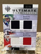 2011-12 Ultimate Roberto Luongo Canucks Miikka Kiprusoff DUOS JERSEY Flames /50!