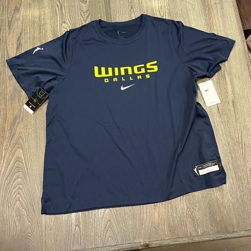 NWT Nike WNBA Womens Dri-Fit Dallas Wings Performance T-Shirt Navy Blue 2XLT - Picture 1 of 7