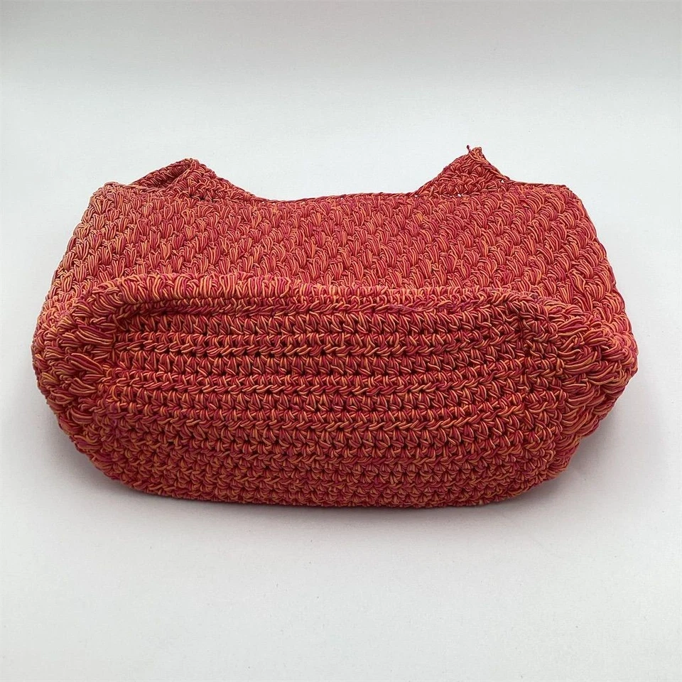 Liz Claiborne女式粉色和橙色编织托特包花卉衬里 — 第 4/4 张图片