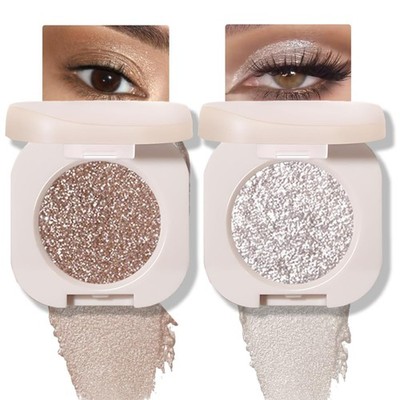 2Pcs Glitter Shimmer Sparkle Eyeshadow Palette Makeup For Older Women, Light ...