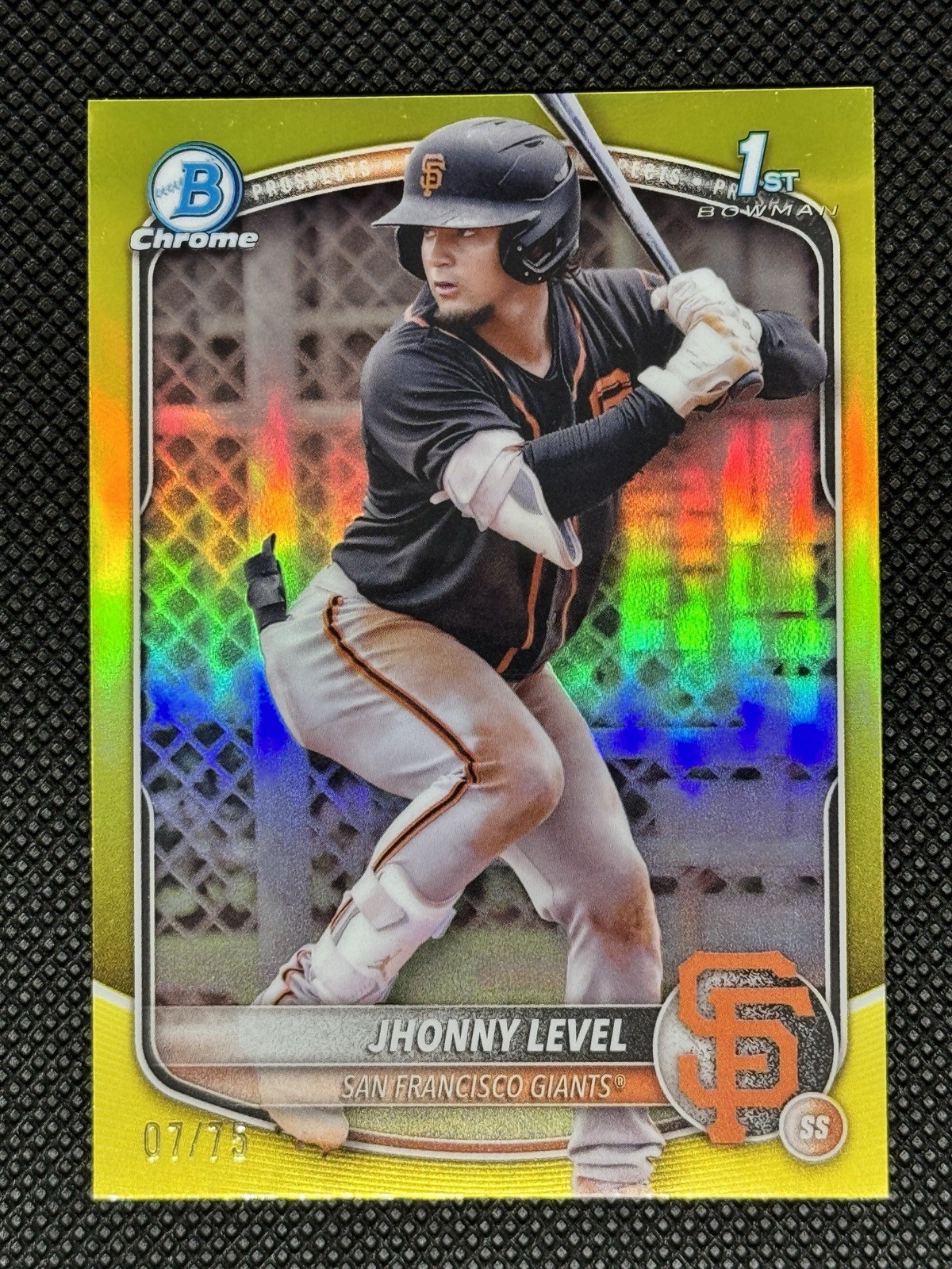 2025 Bowman JHONNY LEVEL 1st Chrome Yellow Refractor /75 #BCP-147 SF Giants