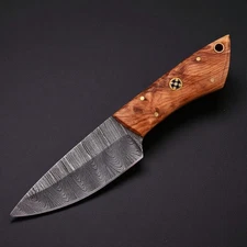 Custom HandMade Hunting Skinning Knife / Hand Forged Damascus Steel Blade 2893
