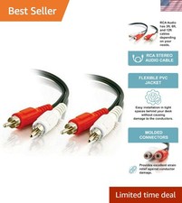 6 Feet Black RCA Audio Cable with Braided Design - Ideal for Home Entertainment