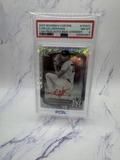2025 Bowman Chrome Carlos LaGrange Black & White Shimmer Red Ink Auto PSA 8