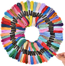 50 Skeins Rainbow Color Embroidery Floss Cross Stitch Threads Bracelet String Ya