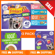 3 PACK Purina Friskies Pate, Soft Seafood and Chicken Variety Pack, Wet Cat Food